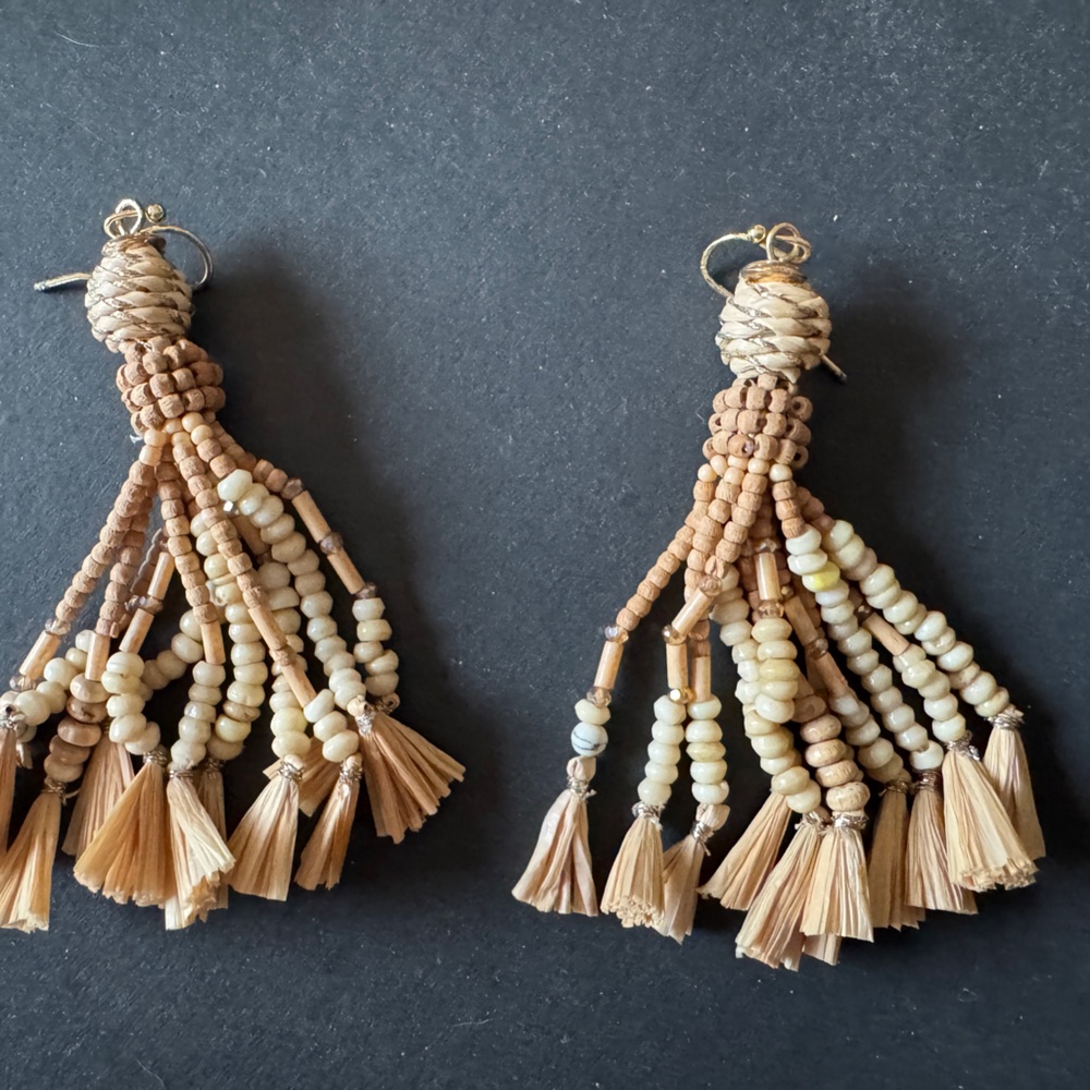 Boho Chic Beaded Tassel Earrings